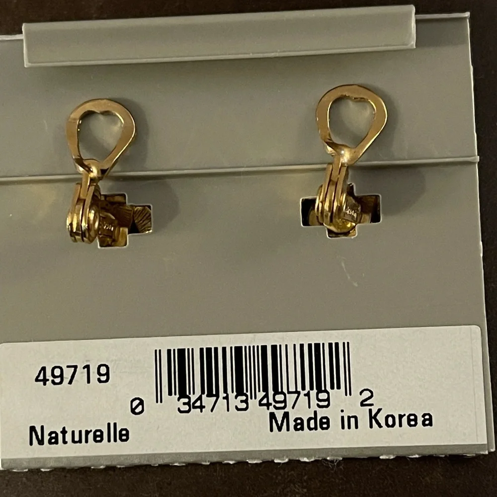 Vintage Monet Luxury Clip Earrings Naturelle - Picture 3 of 5
